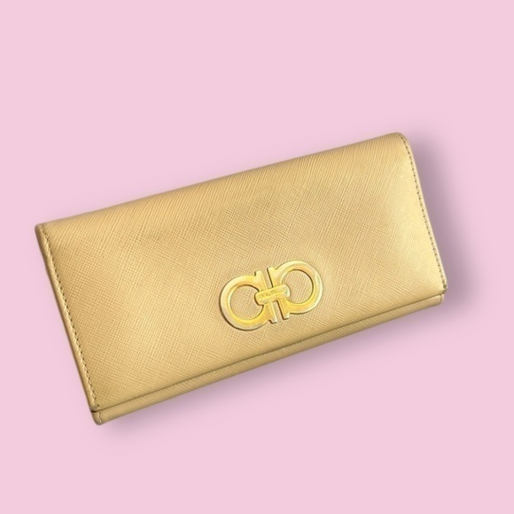 Salvatore Ferragamo Beige Long Wallet